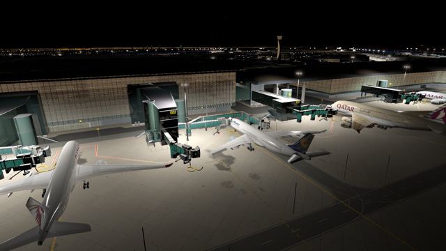 Apron at night