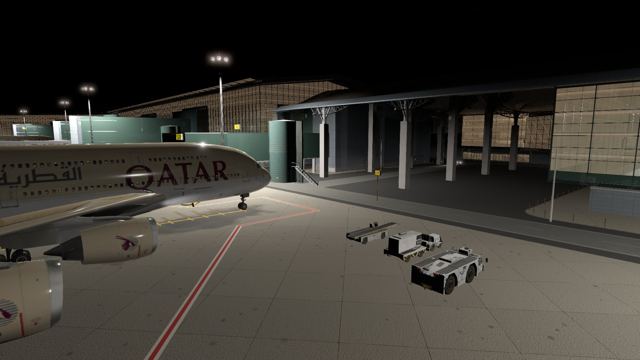 Gate 120 at night